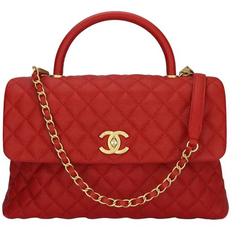 red chanel bag with gold hardware